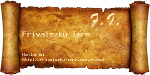 Frivalszky Imre névjegykártya