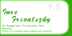 imre frivalszky business card